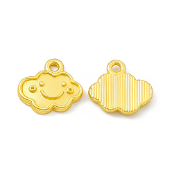 Matte Gold Color Rack Plating Alloy Charms, Cadmium Free & Lead Free & Nickle Free, Cloud Charms, Matte Gold Color, 12.5x13.5x2mm, Hole: 1.6mm