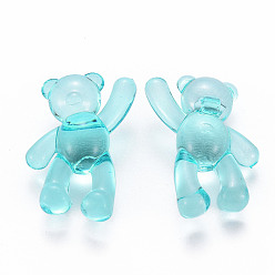 Bleu Clair Perles acryliques transparentes, ours, bleu clair, 37x28x13mm, Trou: 2.5mm, environ133 pcs / 500 g