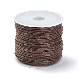 Coconut Brown 20M Waxed Cotton Cords, Multi-Ply Round Cord, Macrame Artisan String for Jewelry Making, Coconut Brown, 1mm, about 21.87 Yards(20m)/Roll