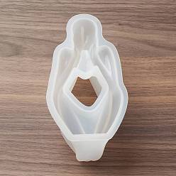Humo Blanco Diy pensador estatuilla vela moldes de silicona, para el arte abstracto pensando en la fabricación de velas perfumadas humanas, whitesmoke, 13.7x7.2x4.8 cm