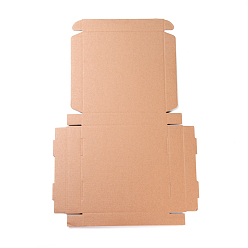BurlyWood Kraft Paper Folding Box, Square, Cardboard box, Mailing Boxes, BurlyWood, 49x33x0.2cm, Finished Product: 20x20x3cm