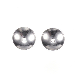 Color de Acero Inoxidable 201 de acero inoxidable tapas de cuentas, rondo, color acero inoxidable, 3x1 mm, agujero: 0.5 mm