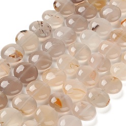 Agate Gris Perles naturelles en agate grise , plat rond, 14.6~15.5x6~6.5mm, Trou: 0.8mm, Environ 27 pcs/chapelet, 15.59''~15.87'' (39.6~40.3 cm)