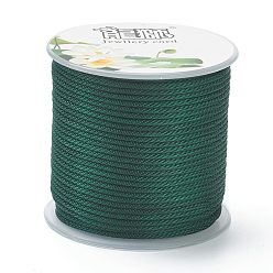 Vert Cordons tressés en polyester, pour la fabrication de bijoux, verte, 1.5mm, environ 21.87 yards (20m)/rouleau