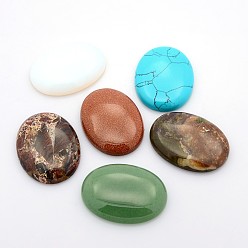 Piedra Mixta Cabujones de piedras preciosas, oval, piedra mezclada, 40x30x7~9 mm