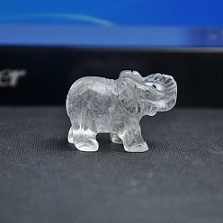 Cristal de Quartz Affichage à cristaux décorations de quartz naturel, 3d ornement d'éléphant, pour bureau à domicile, 38mm