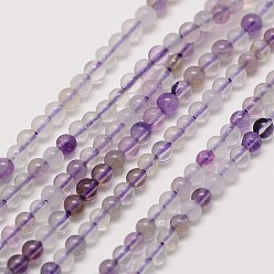 Amethyst Natural Amethyst Round Bead Strands, 2mm, Hole: 0.8mm, about 184pcs/strand, 16 inch