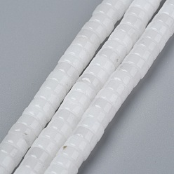 White Jade Natural White Jade Beads Strands, Heishi Beads, Flat Round/Disc, 6x3mm, Hole: 1mm, about 119~131pcs/strand, 14.76~15.74 inch(37.5~40cm)