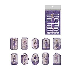 Medium Purple Human Waterproof Sticker Labels, Self Adhesive Stickers, for Water Bottles, Laptop, Luggage, Cup Computer, Mobile Phone, Skateboard, Guitar, Medium Purple, 60x40mm, 10 styles, 3pcs/style, 30pcs/set
