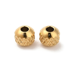 Real 18K Gold Plated 304 Stainless Steel Bead, Round, Real 18K Gold Plated, 4mm, Hole: 1.6mm
