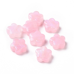 Бледно-Розовый Непрозрачные акриловые бусины, блеск бисера, цветок, розовый жемчуг, 14.5x15x6.5 мм, отверстие : 2 мм, 496 шт / 500 г