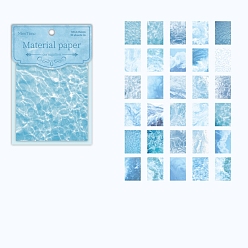 Light Sky Blue 30 Sheets 30 Styles Scrapbooking Paper Pads, Decorative Craft Paper Sheets for DIY Scrapbooking, Light Sky Blue, 125x80mm 1 sheet/style