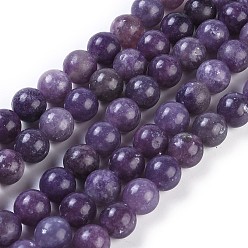 Lepidolite Natural Lepidolite/Purple Mica Stone Beads Strands, Round, 10mm, Hole: 1.2mm, about 38pcs/strand, 15.16 inch(38.5cm)