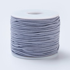 Silver Elastic Cord, Polyester Outside and Latex Core, Silver, 2mm, about 54.68 yards(50m)/roll, 1roll/box