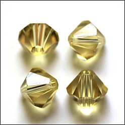 Темный Хаки Имитация Австрийские кристаллические шарики, класс AAA, граненые, двухконусные, Темный хаки, 4.55x5 мм, отверстие : 0.7~0.9 мм