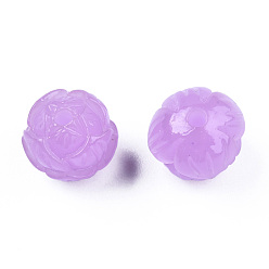 Plum Synthetic Coral Beads, Dyed, Imitation Jade, Flower, Plum, 10x11x10.5mm, Hole: 1.6mm