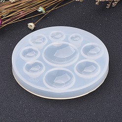 White DIY Silicone Molds, Resin Casting Molds, For UV Resin, Epoxy Resin Jewelry Making, Flat Round, White, 82.5x10mm