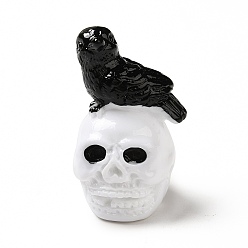 Skull Кабошоны из непрозрачной смолы на тему Хэллоуина, для изготовления ювелирных изделий, череп, 37x21.5x20 мм