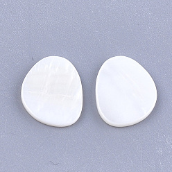 Seashell Color Freshwater Shell Cabochons, Oval, Seashell Color, 15x12x1.5mm