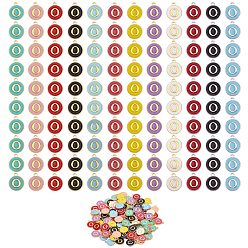 Letter O 120Pcs 12 Colors Golden Plated Alloy Charms, with Enamel, Enamelled Sequins, Flat Round with Letter, Letter.O, 14x12x2mm, Hole: 1.5mm, 10pcs/color