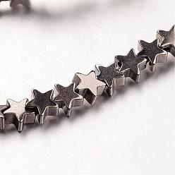 Antique Bronze Plated Electroplate Non-magnetic Synthetic Hematite Bead Strands, Star, Antique Bronze Plated, 10x10x2~3mm, Hole: 1mm, about 47pcs/strand, 15.5 inch