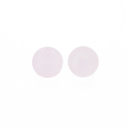 Pink Perles acryliques transparentes, de Style caoutchouté, givré, ronde, rose, 8x7mm, Trou: 1.8mm, environ1745 pcs / 500 g
