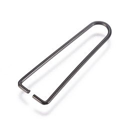 Electrophoresis Black 304 Stainless Steel Ice Pick Pinch Bails, Clips for Beads, Electrophoresis Black, 27x8x1mm, Pin: 1mm