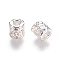 Silver Tibetan Style Alloy Beads, Column, Lead Free and Cadmium Free, Silver, 6mm, Hole: 2.5mm