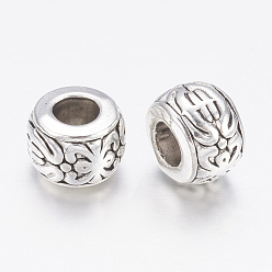 Antique Silver Tibetan Silver Beads, Lead Free & Cadmium Free, Rondelle, Antique Silver, about 8mm in diameter, 5.5mm thick, hole: 3.5mm