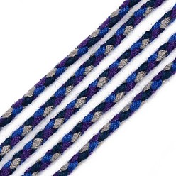 Dark Blue Polyester Braided Cords, Dark Blue, 2mm, about 100yard/bundle(91.44m/bundle)