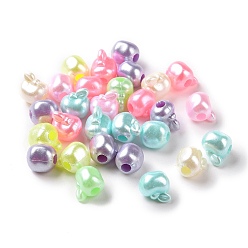 Mixed Color Imitation Pearl Acrylic Beads,  Apple, Mixed Color, 8.5x9x8mm, Hole: 2.8mm, about 2000pcs/500g