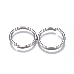 Stainless Steel Color 304 Stainless Steel Open Jump Rings, Stainless Steel Color, 20x1.9mm