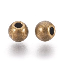 Bronce Antiguo Abalorios de aleación de estilo tibetano, barril, Bronce antiguo, sin plomo y el cadmio, 6x5 mm, agujero: 2.5 mm