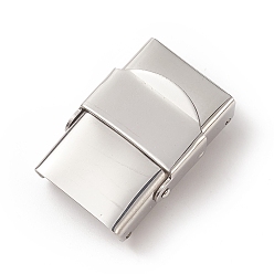 Stainless Steel Color Rectangle 201 Stainless Steel Watch Band Clasps, Stainless Steel Color, 25x17x9mm, Hole: 4x14mm