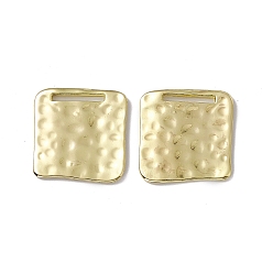 Light Gold Alloy Pendants, Square Charm, Light Gold, 25x24x2mm, Hole: 13x1.5mm