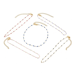 Couleur Mélangete Placage sous vide 304 bracelets à maillons en acier inoxydable, avec l'émail, or, couleur mixte, 7-1/4 pouce (18.5 cm)