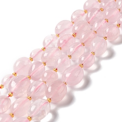 Cuarzo Rosa Natural aumentó de perlas de cuarzo hebras, oval, 9.5~19.5x8~13.5x5.5~13 mm, agujero: 0.9~1.2 mm, sobre 24~27 unidades / cadena, 14.96~15.55'' (38~39.5 cm)