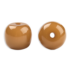 Peru Opaque Resin Beads, Barrel, Peru, 12x11mm, Hole: 1.6~1.8mm