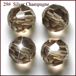 Gris Imitations de perles de cristal autrichien, grade de aaa, à facettes (32 facettes), ronde, grises , 8mm, Trou: 0.9~1.4mm