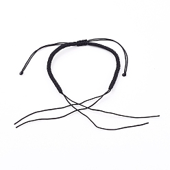 Black Braided Nylon Thread Bracelet Making, Black, 1-3/8 inch(3.55~5.05cm)