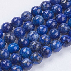 Lapis Lazuli Brins de perles de lapis-lazuli naturel, teint, Grade a, ronde, 8mm, Trou: 0.8mm, Environ 46 pcs/chapelet, 15.3 pouce