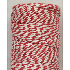 Crimson Macrame Cotton Cord, Twisted Cotton Rope, Dyed, for Crafts, Gift Wrapping, Crimson, 2mm, about 10.93 yards(10m)/roll