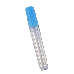 Deep Sky Blue Plastic Sewing Needle Holder Storage Case, Needle Tube Toothpick Storage Organizer Box, Deep Sky Blue, 10cm