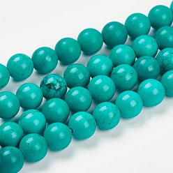 Howlite Brins de perles de magnésite naturelle, teints et chauffée, ronde, 8mm, Trou: 1.5mm, Environ 49 pcs/chapelet, 15.27 pouce (38.8 cm)