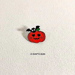 Calabaza Pin de esmalte con tema de halloween, insignia de aleación negra de electroforesis para ropa de mochila, calabaza, 25x25 mm