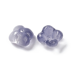 Slate Blue Electroplate Glass Bead, Flower, Slate Blue, 11.5x11.5x5.5mm, Hole: 1.2mm
