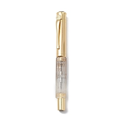 Quartz Crystal Natural Quartz Crystal Brass Pens, Reiki Energy Fountain Pen, with Pen Case, Office & School Supplies, 142x19x14mm