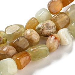 Xiuyan Jade Jade naturel rangées de perles, jade Xiuyan, nuggets, 5~7mm, Trou: 5~7mm, environ 1 pouce