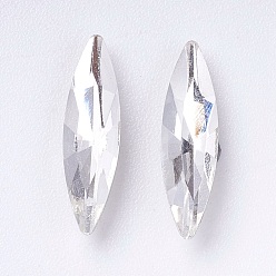Cristal Imitación cristal austriaco de diamantes de imitación, Grado A, puntiagudo espalda y dorso plateado, ojo del caballo, cristal, 14~14.5x4x2.5~3 mm