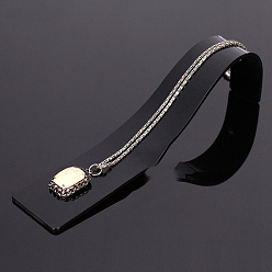 Черный Акриловые подвесные ожерелья, витрины для ювелирных изделий, чёрные, 8x4x4.6 см
